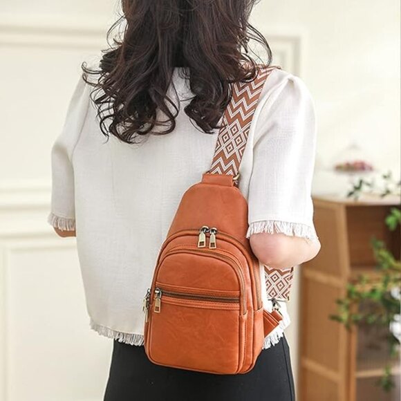 NEW! Faux Leather Shoulder/Crossbody Bag w/2-Zipper Sections & Detachable Strap - Picture 2 of 15